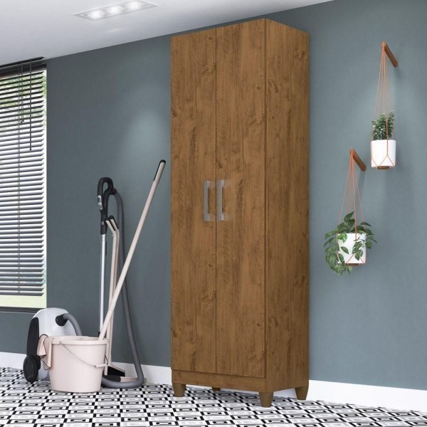 Encontraproduto.com.br - Armário Multiuso Organizador 2 Portas Castanho Wood