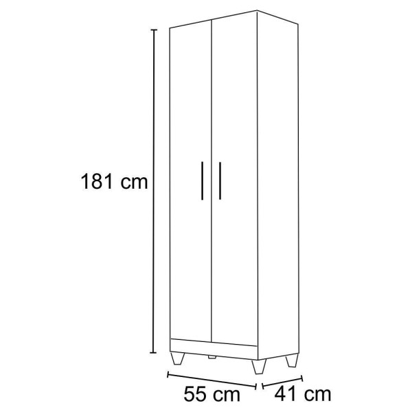 Encontraproduto.com.br - Armário Multiuso Organizador 2 Portas Castanho Wood