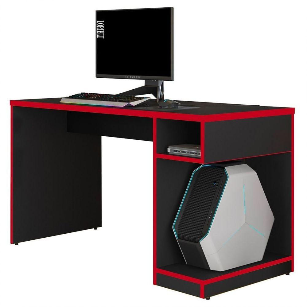 Mesa Para Computador Notebook Gamer 136cm Player F02 Preto/Vermelho - Mpozenato