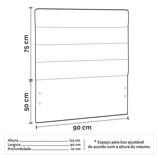 Encontraproduto.com.br - Cabeceira com Base para Cama Box Solteiro 88x188cm Hit ID5 Suede Bege/Linho Rosê - Mpozenato