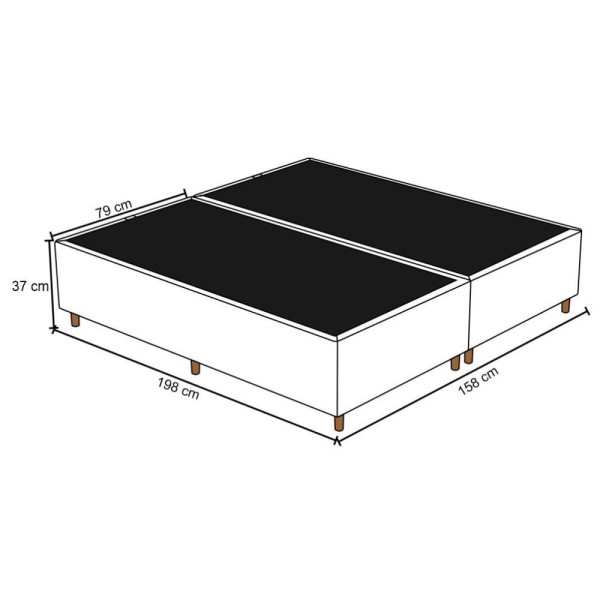 Encontraproduto.com.br - Cabeceira com Base Cama Box Casal Queen 158x198 Hit ID5 Corano Bege/Linho Rosê - Mpozenato