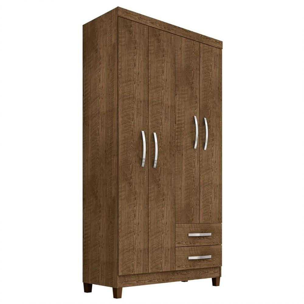 Guarda Roupa Solteiro 4 Portas Modena I03 Malbec