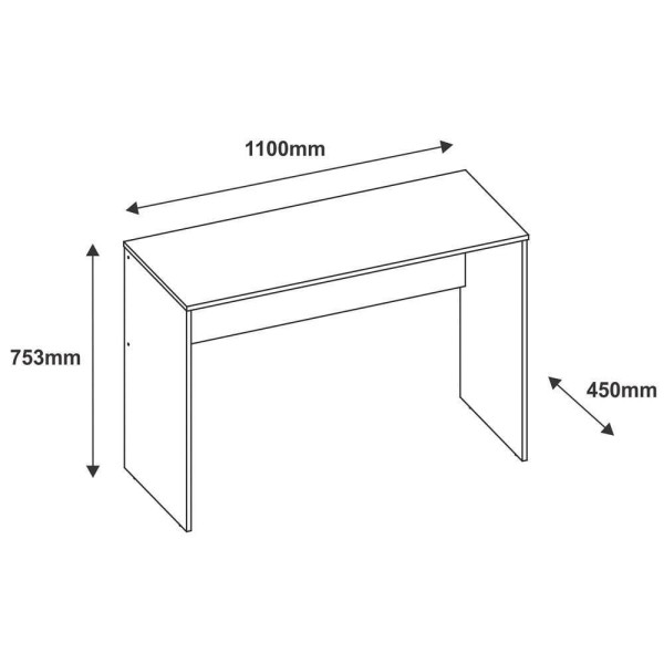 Encontraproduto.com.br - Mesa Para Computador Escrivaninha 110Cm Euro Ii C14 Dakota/Preto - Mpozenato