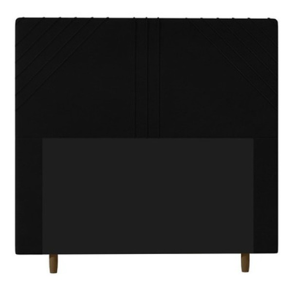 Cabeceira Cama Box Casal Lisboa 140Cm Suede Preto - Abmaza