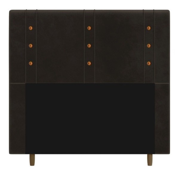 Cabeceira Cama Box Solteiro Roma 90cm Suede Marrom - Desk Design