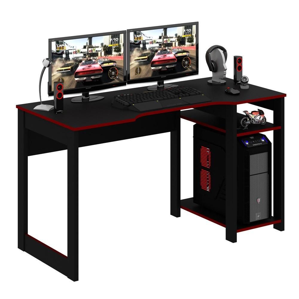 Encontraproduto.com.br - Mesa Para Computador Notebook Gamer ME4152 Preto/Vermelho - Tecno Mobili