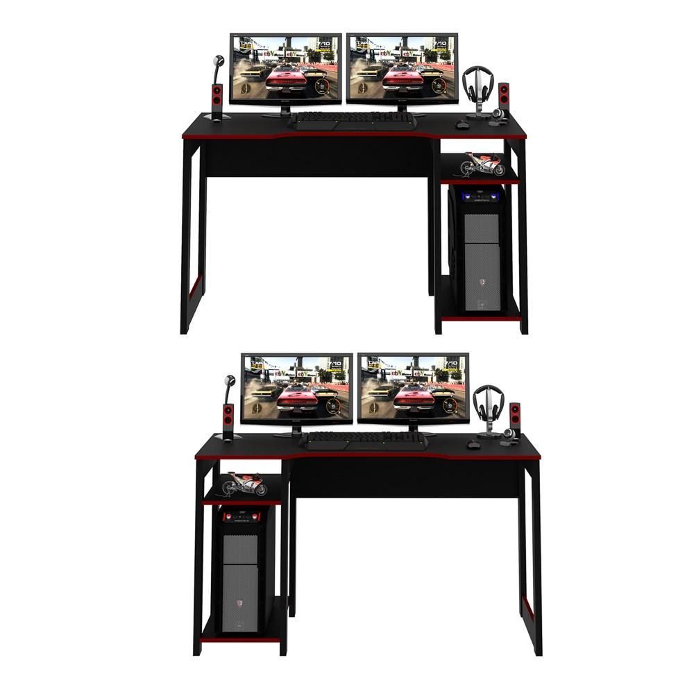 Encontraproduto.com.br - Mesa Para Computador Notebook Gamer ME4152 Preto/Vermelho - Tecno Mobili