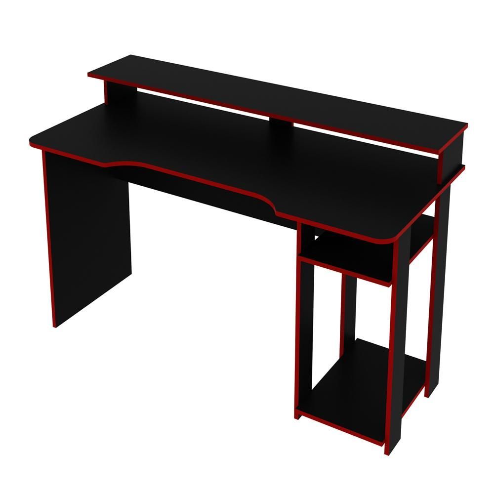 Encontraproduto.com.br - Mesa Para Computador Notebook Gamer Me4153 Preto/vermelho