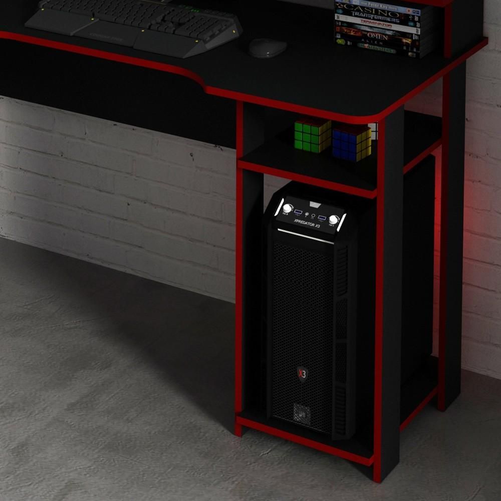 Encontraproduto.com.br - Mesa Para Computador Notebook Gamer Me4153 Preto/vermelho