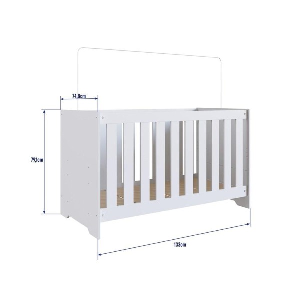 Encontraproduto.com.br - Berço Americano 3 em 1 Certificado Inmetro Aconchego LA004 Branco - Completa Móveis