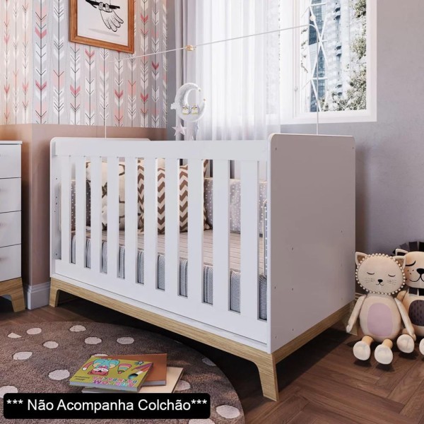 Encontraproduto.com.br - Berço 3 Em 1 Mini Cama Sofá Certificado Inmetro Favo De Mel 001 Branco - Completa Móveis