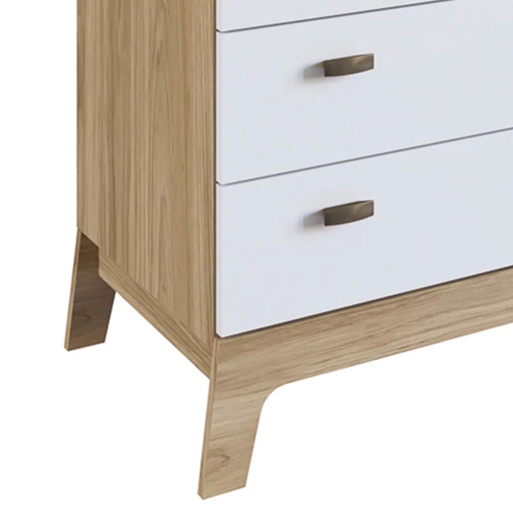 Encontraproduto.com.br - Cômoda Infantil 1 Porta 4 Gavetas 93cm Favo De Mel 004 Itapuã/branco - Completa Móveis