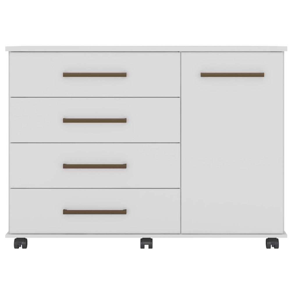 Encontraproduto.com.br - Cômoda Para Quarto 1 Porta 4 Gavetas Flora D02 Branco - Mpozenato