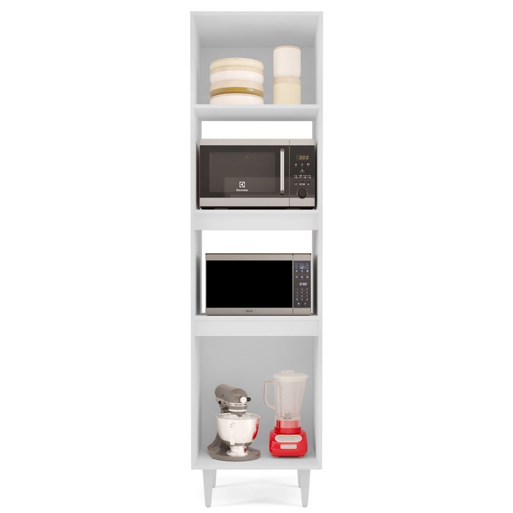 Encontraproduto.com.br - Paneleiro Torre Quente 2 Portas Colorado Branco/Preto - Lumil Móveis