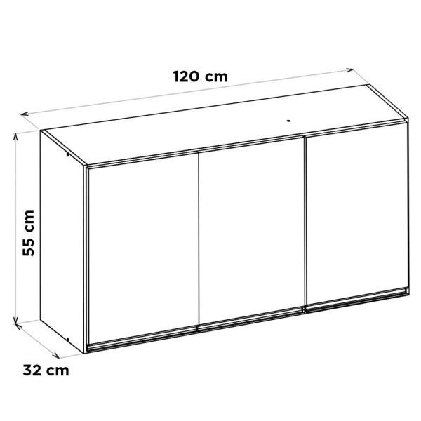 Encontraproduto.com.br - Conjunto De Armários Aéreo Lux 120cm E 60cm 100% Mdf Preto