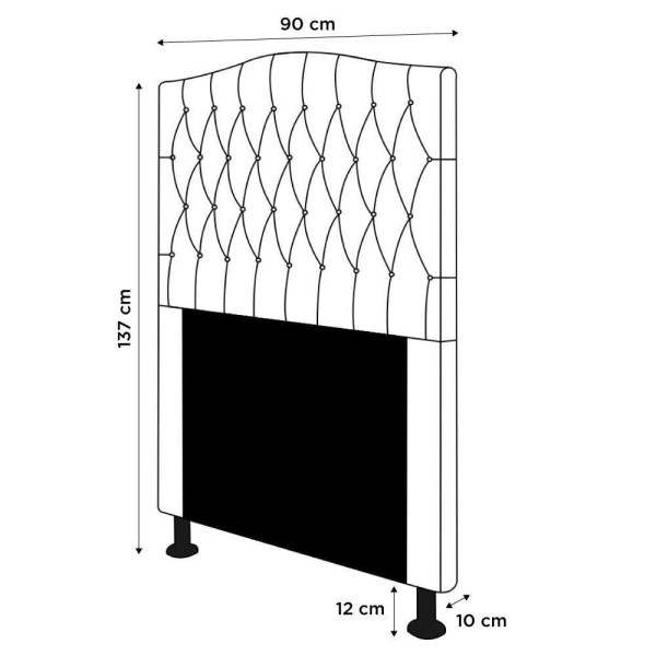 Encontraproduto.com.br - Cabeceira Estofada Box Solteiro Greta 90cm Com Frame Marrom