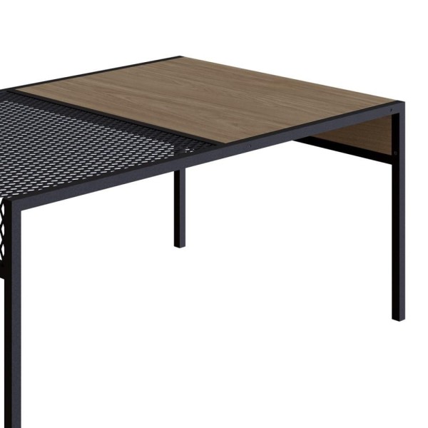 Encontraproduto.com.br - Mesa De Centro Retangular Estilo Industrial York Hanover/preto