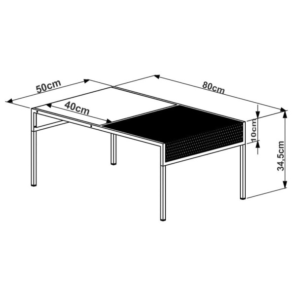 Encontraproduto.com.br - Mesa Lateral Quadrada 40x40cm Est Aço York Hanover Artesano Cor Marrom