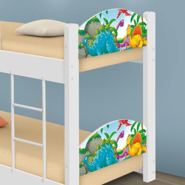 Encontraproduto.com.br - Beliche Infantil Dinossauros No Lago Com 2 Colchões