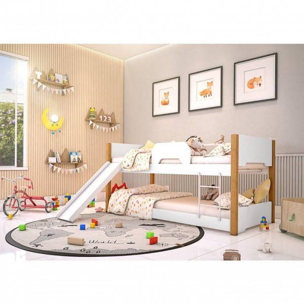 Encontraproduto.com.br - Beliche Infantil Exclusiv Com Escorregador E Prateleira