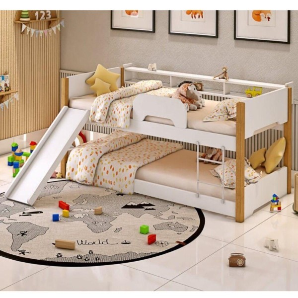Encontraproduto.com.br - Beliche Infantil Exclusiv Com Escorregador E Prateleira