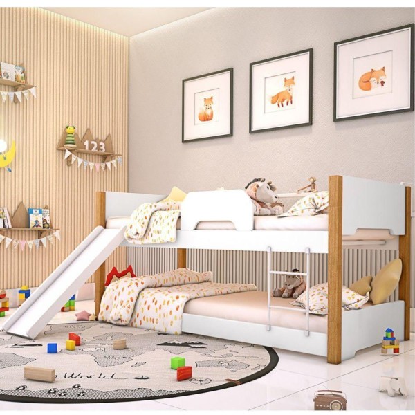 Encontraproduto.com.br - Beliche Infantil Exclusiv Com Escorregador E Prateleira