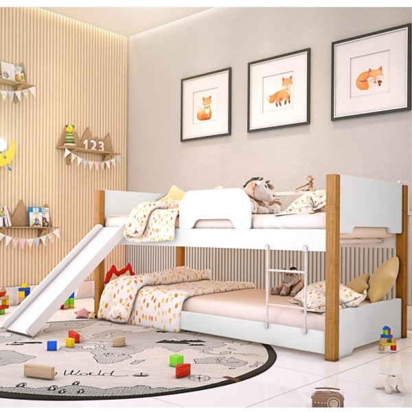 Encontraproduto.com.br - Beliche Infantil Exclusiv Com Escorregador E Prateleira