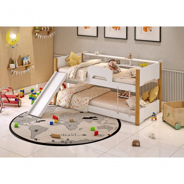 Encontraproduto.com.br - Beliche Infantil Exclusiv Com Escorregador E Prateleira