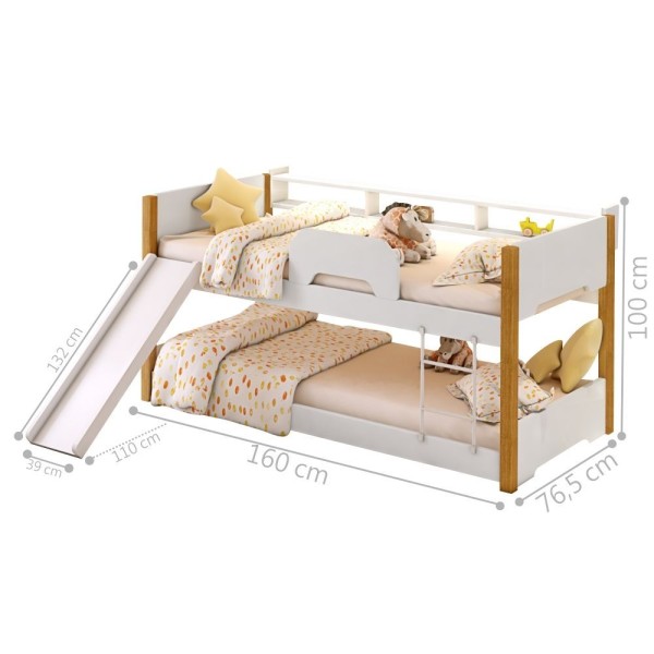 Encontraproduto.com.br - Beliche Infantil Exclusiv Com Escorregador E Prateleira