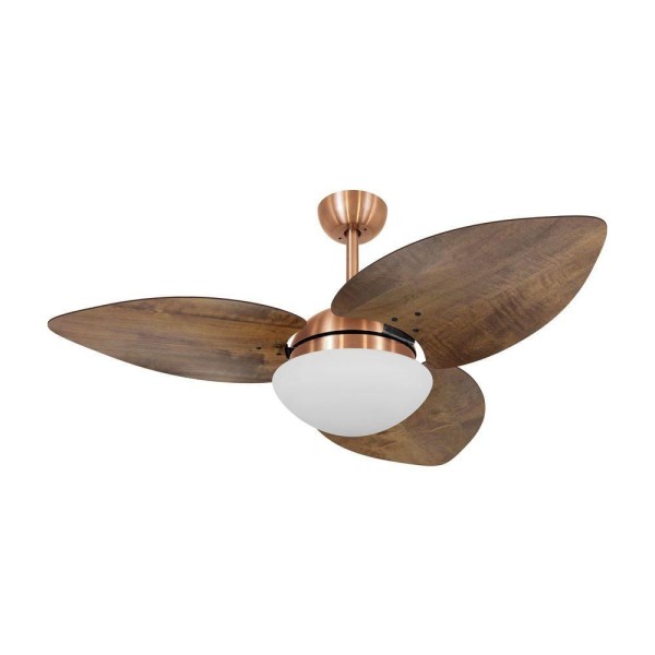 Ventilador De Teto Dormamu Cobre 3 Pás Rádica Imbuia 127V
