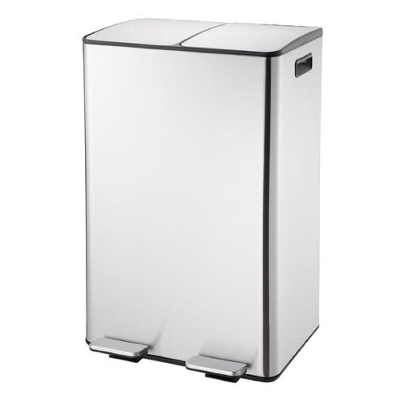 Lixeira Seletiva Dupla Inox Office Healer Premium 2 divisórias de 30L