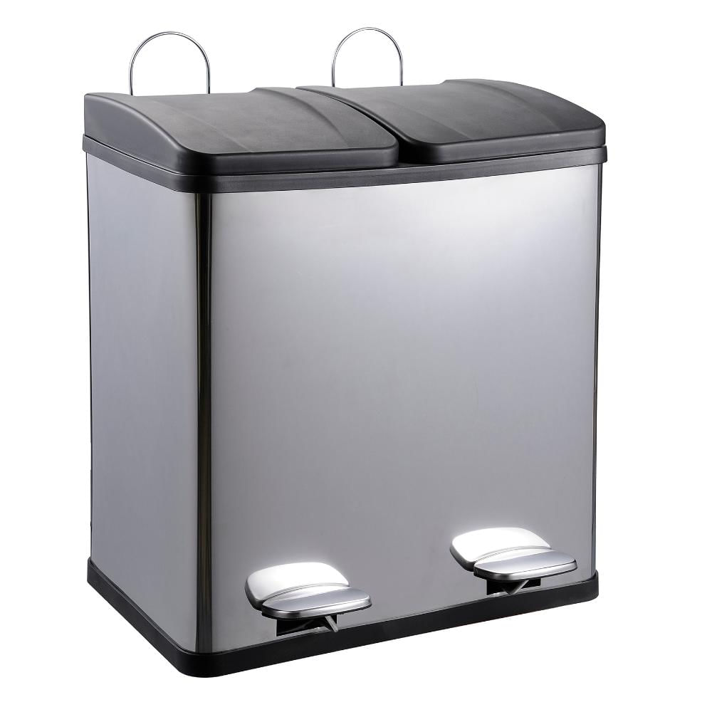 Lixeira Seletiva Dupla Inox Office Healer Full 2 divisórias de 20L