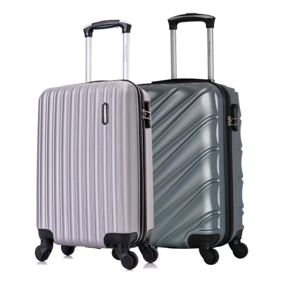 Encontraproduto.com.br - Kit Malas de Viagem Bordo com 2 unidades Prata Swiss Move