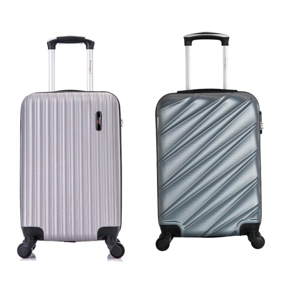 Encontraproduto.com.br - Kit Malas de Viagem Bordo com 2 unidades Prata Swiss Move