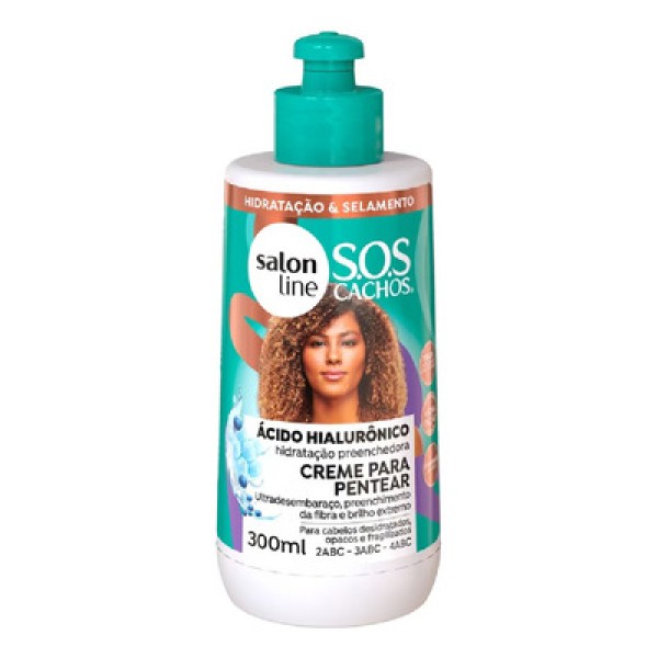 creme Sos Salon Line Para Pentear Ácido Hialurônico 300ml