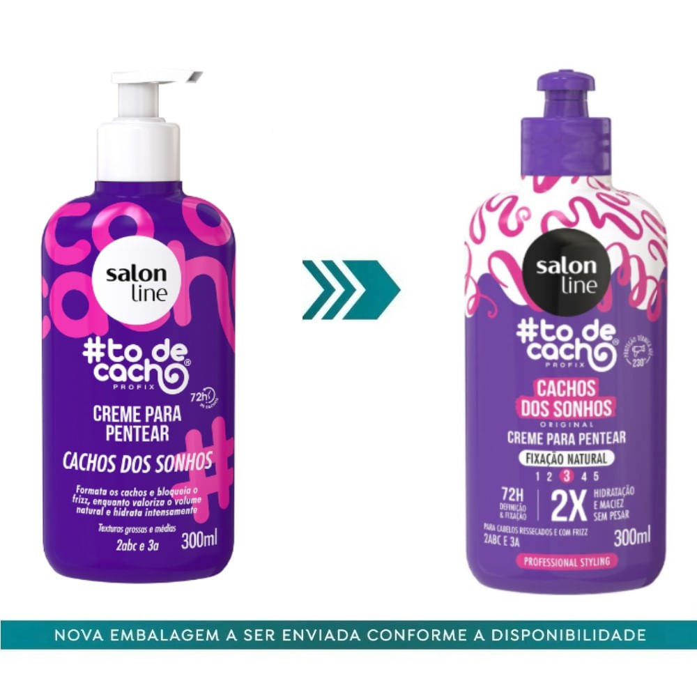 Encontraproduto.com.br - Creme Para Pentear Salon Line #Todecacho Cachos Dos Sonhos 300ml