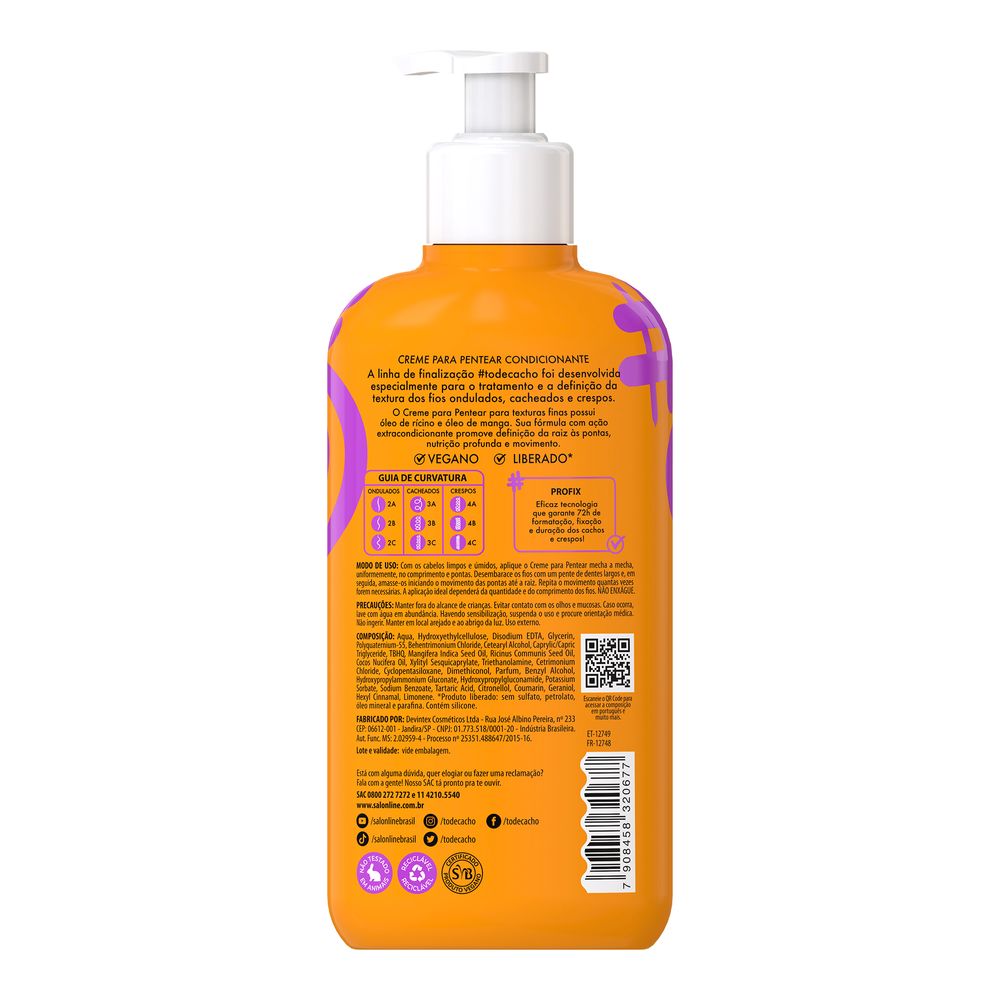 Encontraproduto.com.br - Creme Para Pentear Salon Line Todecacho Crespíssimo Poderoso 300ml
