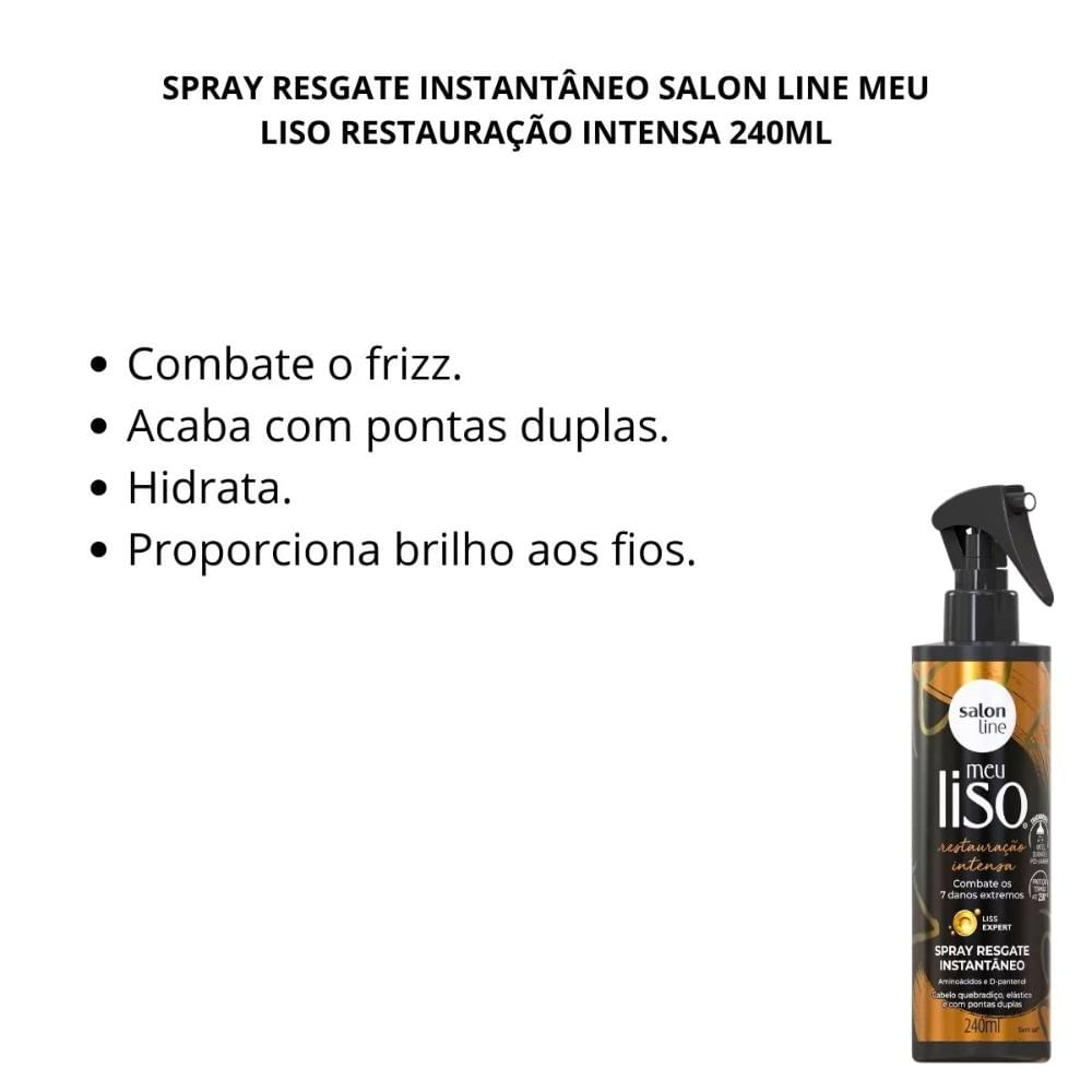 Encontraproduto.com.br - Spray Resgate Instantâneo Salon Line Meu Liso Restauração Intensa 240ml
