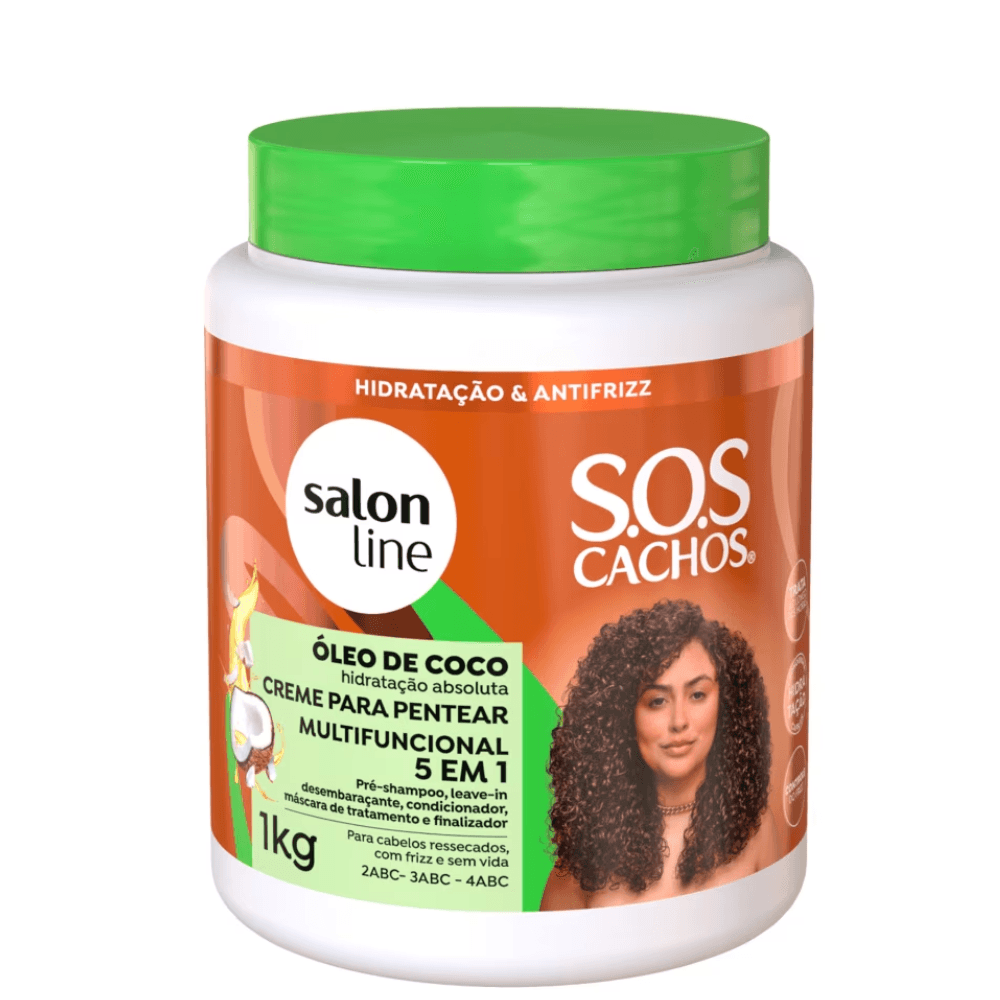 Óleo de Coco Creme de Pentear Multifuncional 5 em 1 de 1 KG