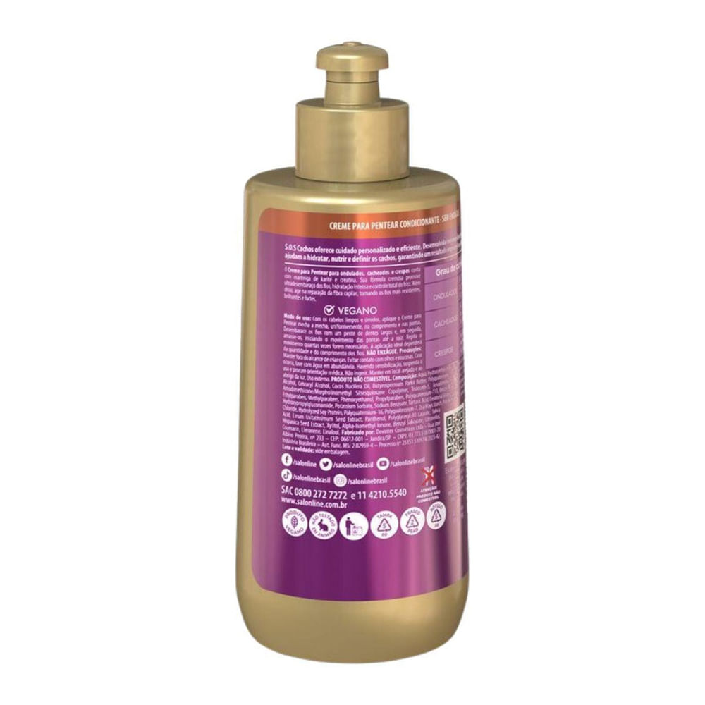 Encontraproduto.com.br - Manteiga de Karité Creme de Pentear Sos Cachos Salon line 300 ML