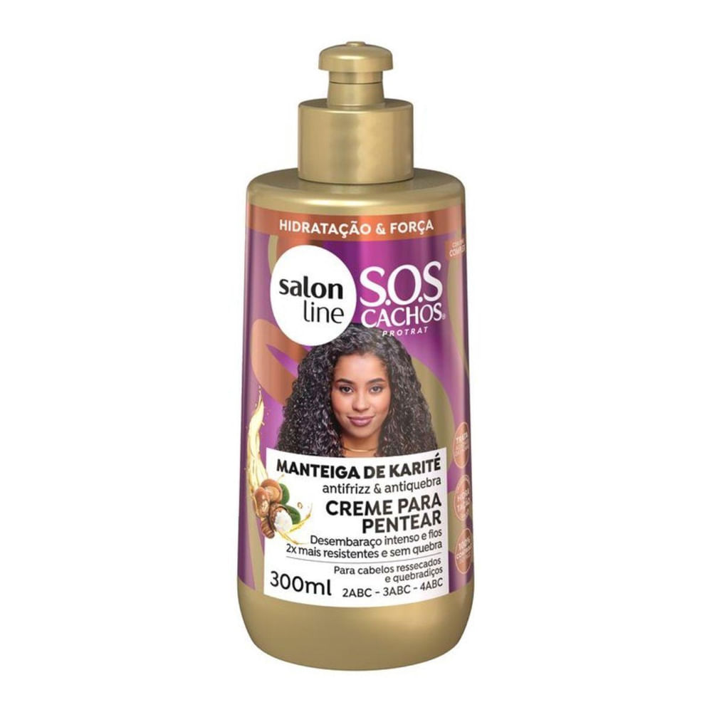 Encontraproduto.com.br - Manteiga de Karité Creme de Pentear Sos Cachos Salon line 300 ML
