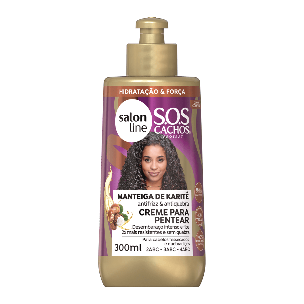 Encontraproduto.com.br - Manteiga de Karité Creme de Pentear Sos Cachos Salon line 300 ML