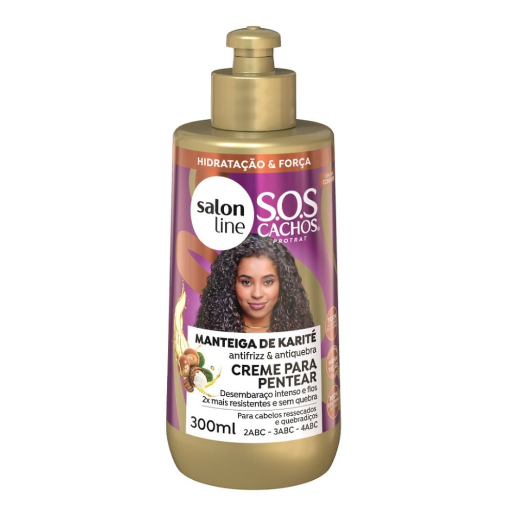 Encontraproduto.com.br - Manteiga de Karité Creme de Pentear Sos Cachos Salon line 300 ML