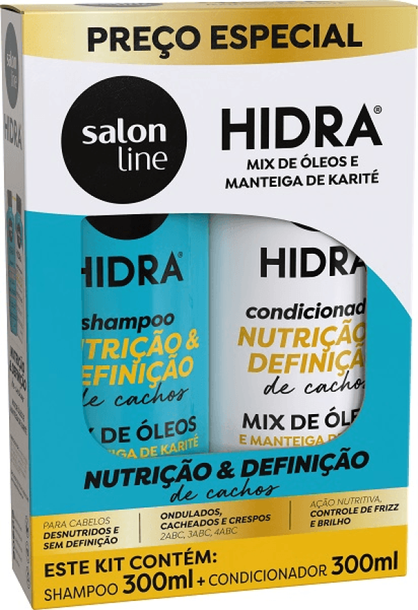 Encontraproduto.com.br - Kit Shampoo e Condicionador Hidra Nutrição e Definição de Cachos 300ml