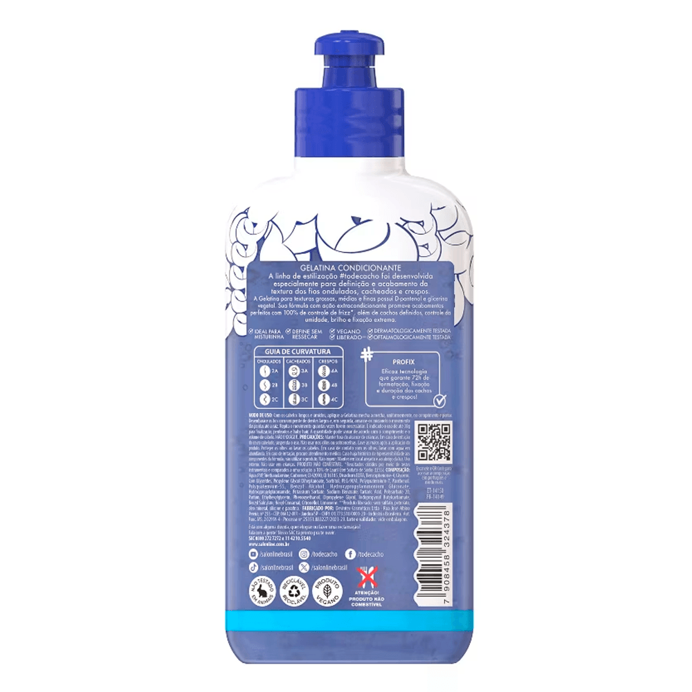 Encontraproduto.com.br - Gelatina To de Cachos Frizz Control Fixação Forte Professional Styling 310g
