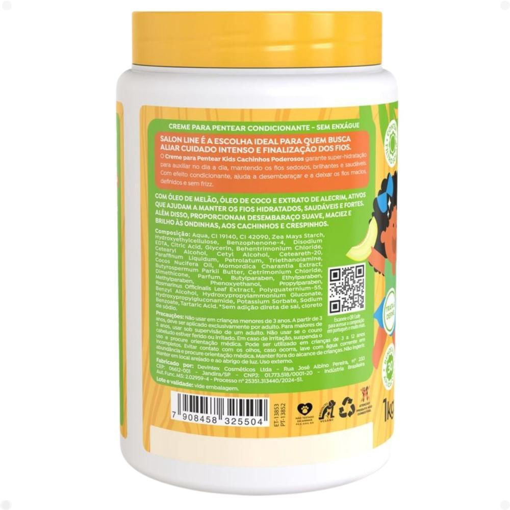Creme Para Pentear Salon Line Kids Melão Cachinhos Poderosos 1kg