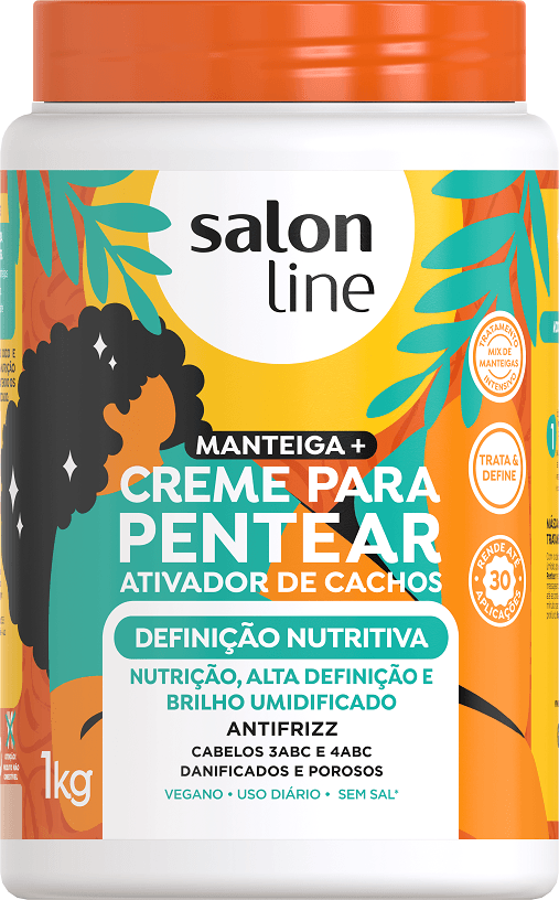 Encontraproduto.com.br - Creme para Pentear Ativador de Cachos + Manteiga Salon Line Definição Nutritiva 1kg