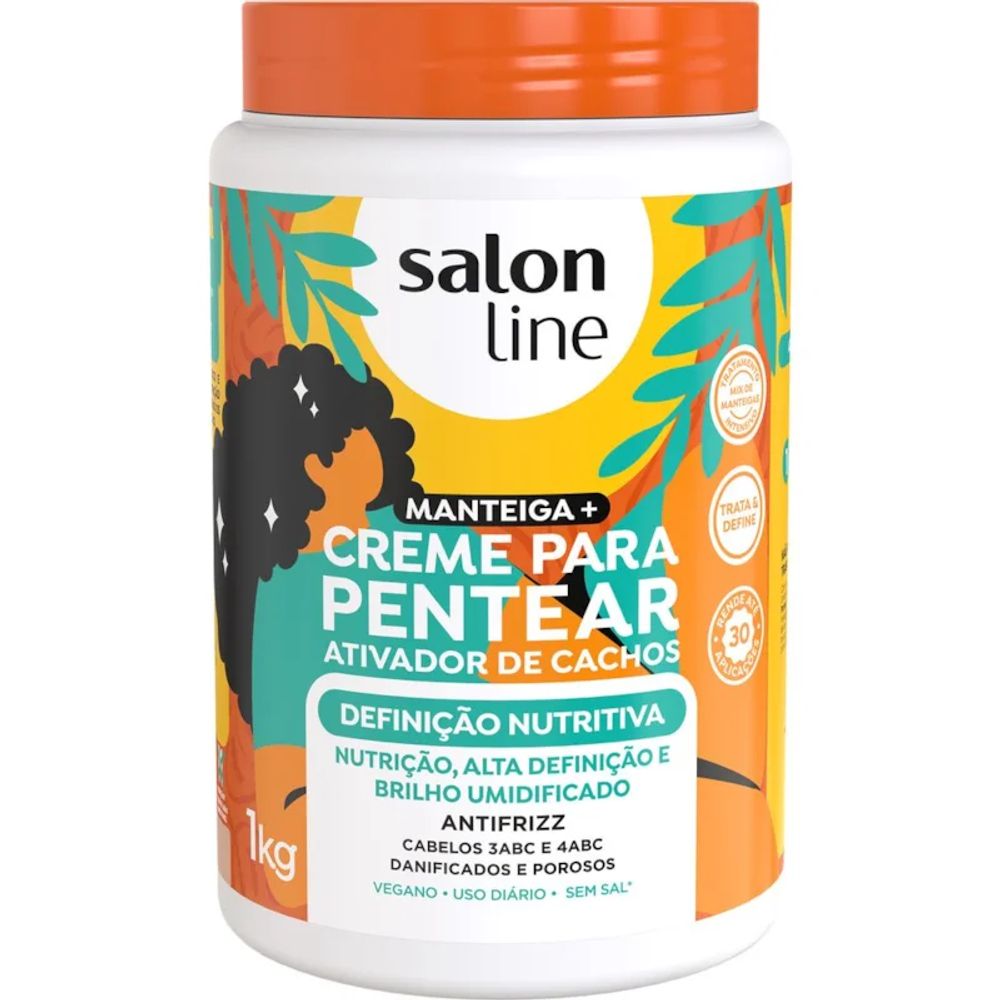 Encontraproduto.com.br - Creme para Pentear Ativador de Cachos + Manteiga Salon Line Definição Nutritiva 1kg
