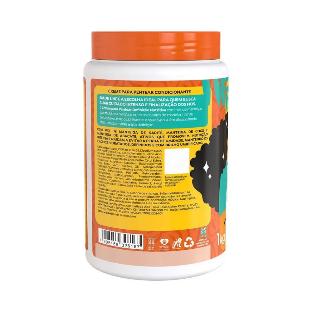 Encontraproduto.com.br - Creme para Pentear Ativador de Cachos + Manteiga Salon Line Definição Nutritiva 1kg