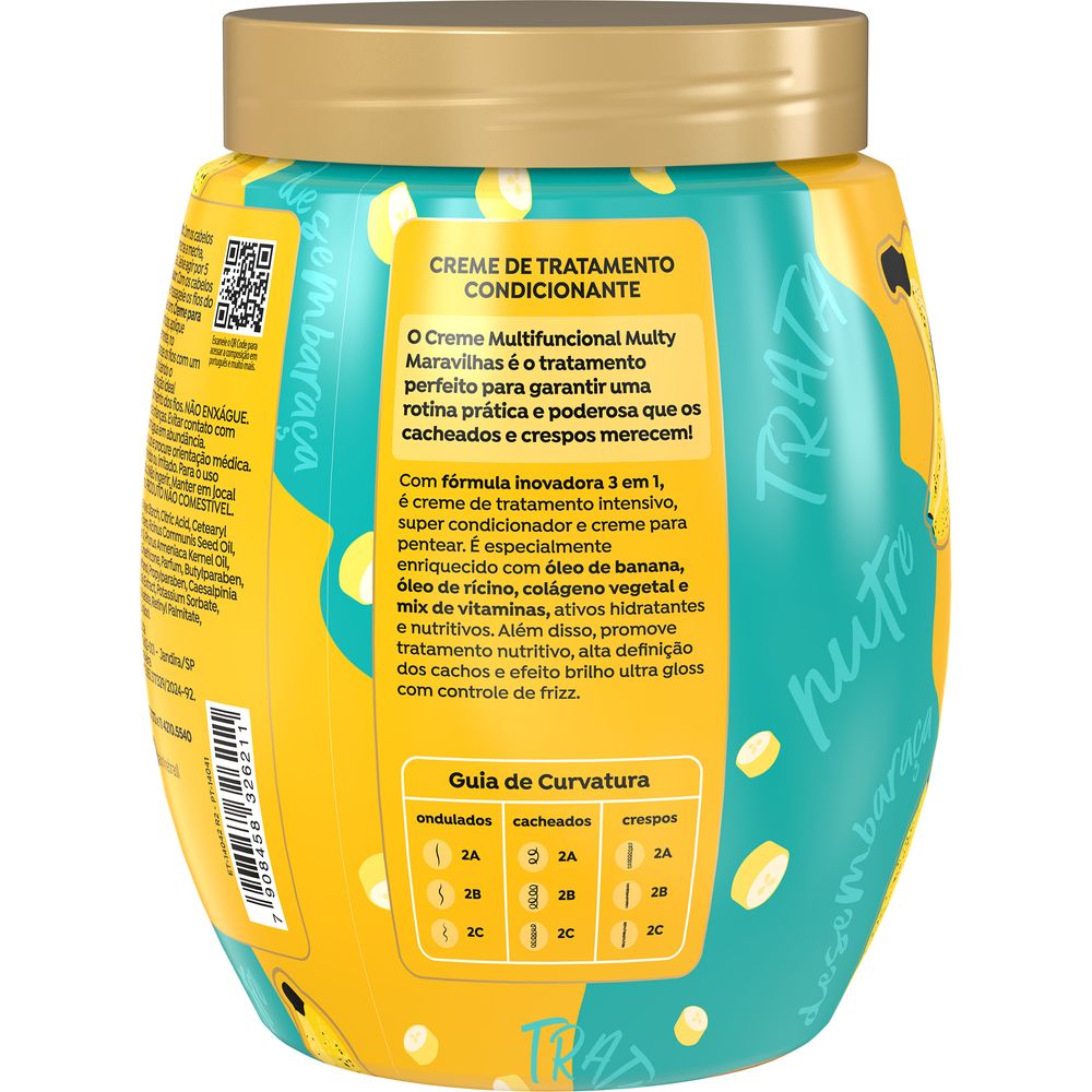 Encontraproduto.com.br - Creme 3em1 Salon Line Cachos dos Sonhos Multy Maravilhas Banana 1kg